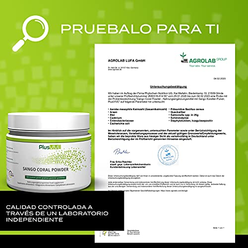 Plusvive - Polvo de coral Sango, calidad pura de Okinawa, 300g