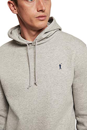 POLO CLUB Sudadera Orgánica Color Gris Vigore con Capucha y Bolsillos Delanteros para Hombre