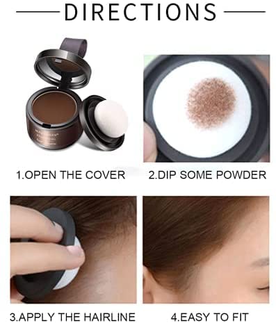 Polvo para rayitas Polvo para sombras Polvo fino para el cabello Tinte para raíces del cabello Retoque para ellenar la frenteSombra para el para cubrir la raíz Cubierta instantánea 4g (marrón)