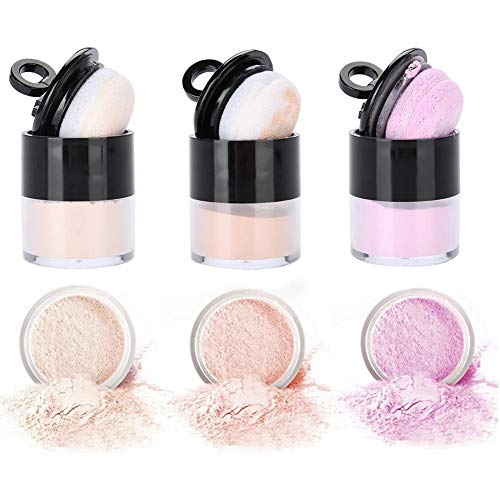 Polvo suelto translúcido, Polvo fijador profesional de 3 colores Maquillaje suave y sedoso Polvo facial Control con aceite e Hidratar corrector en polvo para suavizar la piel(3 Colores)