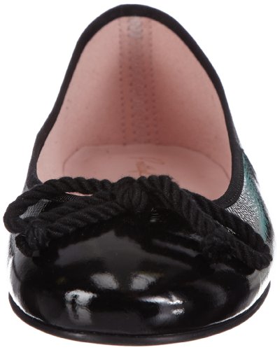 PrettyBallerinas Rosario - Bailarina de Lujo Punta Redonda - Zapatos inspirados en la Princesa de Preslav (Negro Brillante - 42)