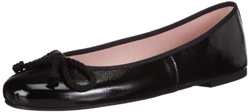 PrettyBallerinas Rosario - Bailarina de Lujo Punta Redonda - Zapatos inspirados en la Princesa de Preslav (Negro Brillante - 42)