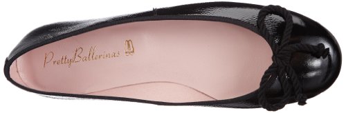 PrettyBallerinas Rosario - Bailarina de Lujo Punta Redonda - Zapatos inspirados en la Princesa de Preslav (Negro Brillante - 42)