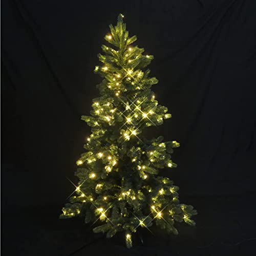 Proventa Árbol de Navidad artificial 180 cm con 250 LEDs. Material muy realista. Temporizador 8 horas. Precableado con soporte de metal. Resistente al agua IP44