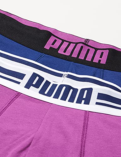 PUMA Placed Logo Boxer 2P Ropa Interior, Morado (Purple Combo), XL para Hombre