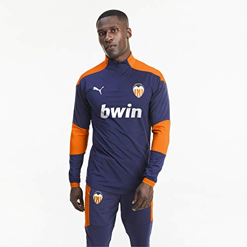 PUMA Valencia CF Temporada 2020/21-Training 1/4 Zip Top Peacoat-Vibrant Chaqueta, Unisex, Azul, L