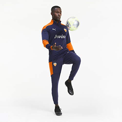 PUMA Valencia CF Temporada 2020/21-Training 1/4 Zip Top Peacoat-Vibrant Chaqueta, Unisex, Azul, L