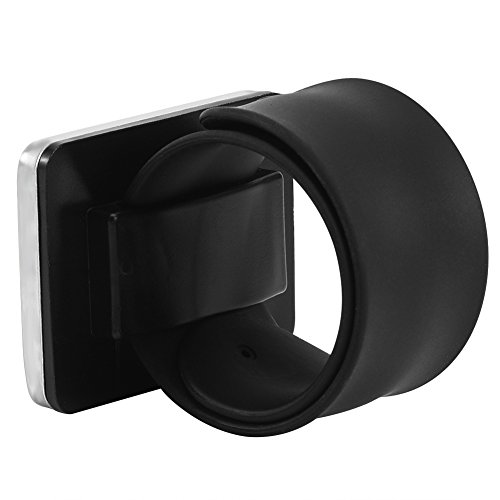 Qkissi Pulsera magnética con imanes Fuertes para Sujetar Pinzas para el Cabello y Recoger Productos metálicos, Accesorio de peluquería y Ajustable(Negro)