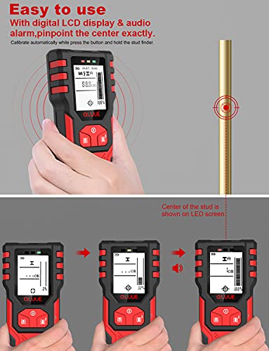 QLUUE Detector de Pared, Sensor ElectróNico 5 En 1, EscáNer De Pared, Detector De Tubos De Metal, Pantalla Lcd Con BateríA, Para Detectar Madera, Metal Y Cables En La Pared