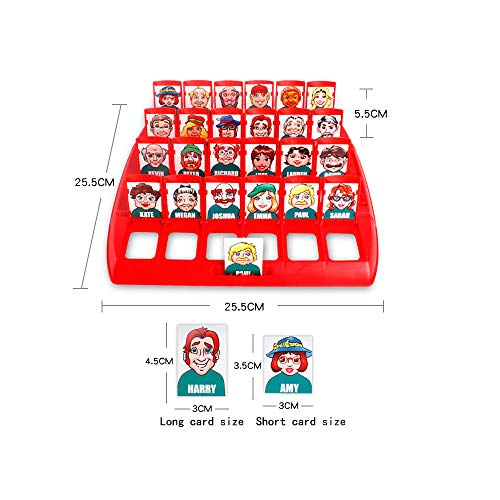 Quién es Divertido Juego de Mesa, Adecuado para el Clásico Juego de Mesa Funny Family Guessing Games Kids Children Toy Gift (Rojo y Azul)