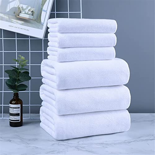 QYRKYP Toalla de Baño Hotel Grossed Bath Center Absorbente Al Pelo Venta Al por Mayor Salón de Belleza Toalla de Cama Gris./White/2-Piece Set