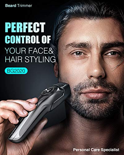 Recortadora de barba para hombre Dynabliss corta barba profesional maquinilla de afeitar ajustable,Máquina de afeitar eléctrica de presión hombres con 20 longitud/pantalla LED y 2 peines