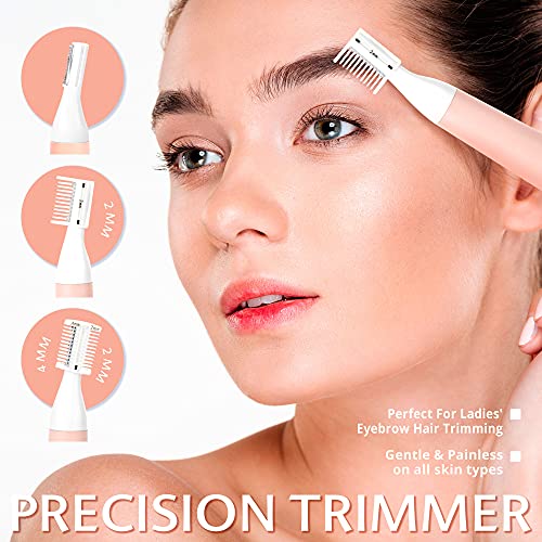 Recortadora de cejas y de vello nasal para mujer. Recortadora de precisión para mujer para la cara, oreja, nariz, cejas o depiladora corporal. Afeitadora/Recortadora eléctrica