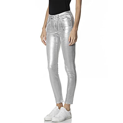 Replay Luzien Vaqueros, Mujer, Plateado (010 Silver), 33W / 32L