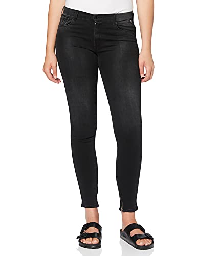 REPLAY Stella Ankle Zip Vaqueros Skinny, Negro (098 Black), 32W / 28L para Mujer
