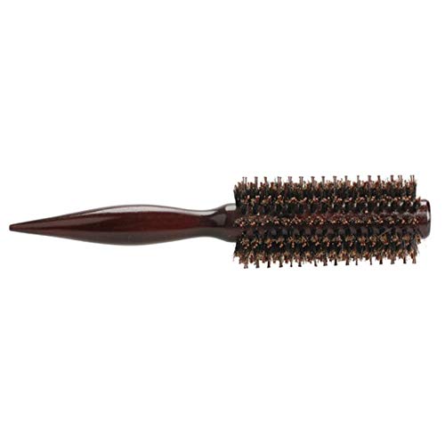 Rollo Cepillo de pelo redondo Cepillo de peine Herramienta para el cuidado del cabello Mango de madera Cepillo de pelo rizado de cerdas naturales Peine mullido Peluquería Barbero Too-SPAIN, 01