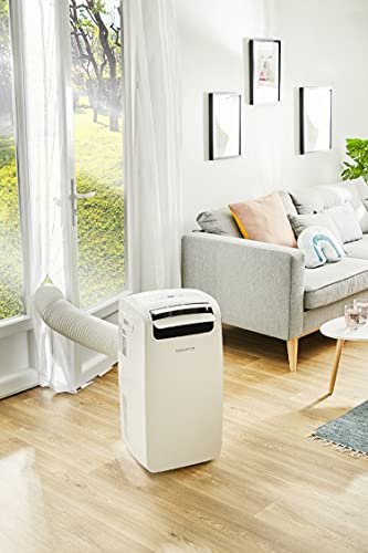 Rowenta Aire Acondicionado Portátil AU4010 3 en 1: enfría, deshumidifica y ventila, compacto, eficiencia enfriamiento de 8000 BTU, hasta 65 m3 y mando a distancia