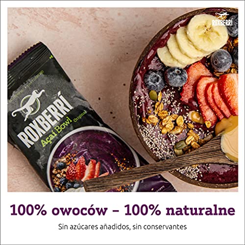 ROXBERRI® Acai Bowl Set - 15 x 150g Acaí pure + Coco Bowl - 15 paquetes de batido de bayas de Acai - Superfood de Brasil - preparación más rápida que el polvo de Acai