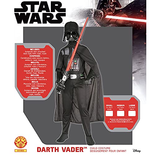 Rubies Star Wars Darth vader Disfraz, dibujo animado, multicolor, M (Rubie's 641066M)