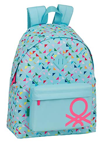 Safta Day Pack Infantil de Benetton Picchi, 330x150x420mm, Azul Claro/Multicolor