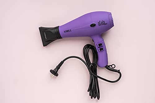 Sculpby 3300 Secador de Pelo Profesional Iónico 1800W. Secador de Peluquería Violeta con Tecnología Cerámica, 2 Boquillas y Soporte Pared, 2 Velocidades y 3 Temperaturas