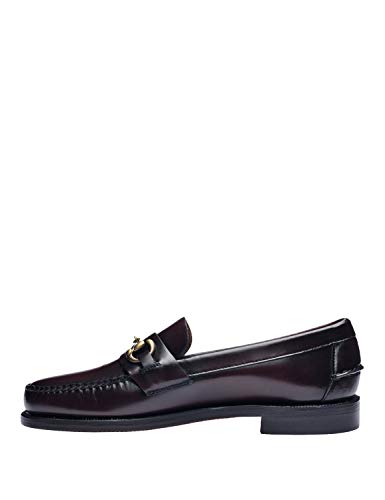 Sebago Men's Classic Joe Loafers Leather Burgundy in Size 43.5