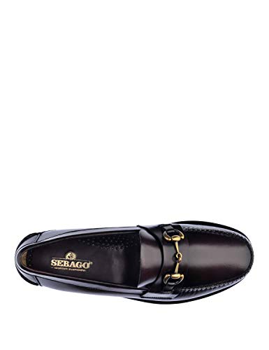 Sebago Men's Classic Joe Loafers Leather Burgundy in Size 43.5