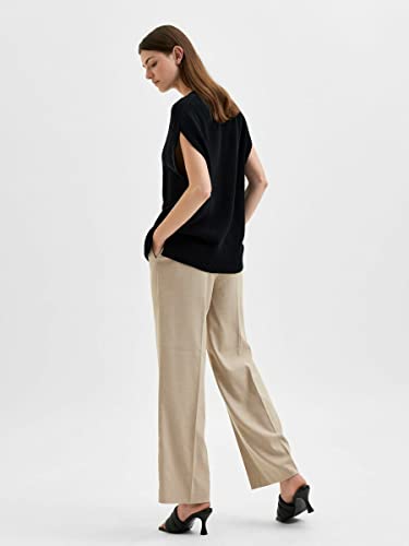 SELECTED FEMME Chaleco de punto femenino., Negro , XL