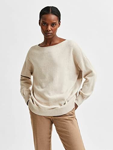SELECTED FEMME Jersey femenino mezcla cachemira, abedul, XXL