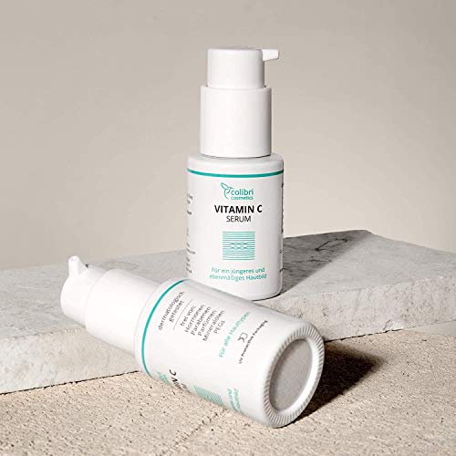 Serum facial con 15 % de vitamina C - Serum con vitamina C y ácido hialurónico para el contorno de ojos, rostro y la piel - vegano - 30 ml - Cosmética natural, fabricado en Alemania