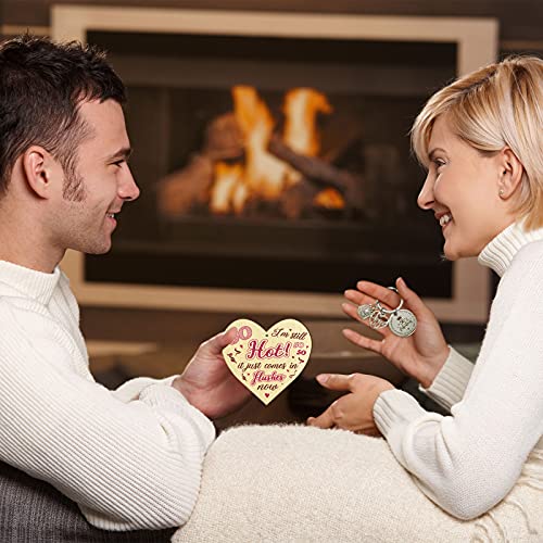 Set Placa y Llaveros de Cumpleaños de 50 Años, Cartel de Corazón de Madera de Cumpleaños de 50 Años Llavero de Feliz 50 Cumpleaños para Mujer Hombre Decoración de Dormitorio Sala de Estar