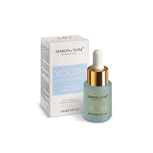 Simon&Tom Youth Booster - Sérum Facial Concentrado, Reparador y Rejuvenecedor - Alisa la piel - Con Aceite de Jojoba & Botox - Aumenta la Firmeza de la Piel - Peptidos - Hecho en España - 20ml