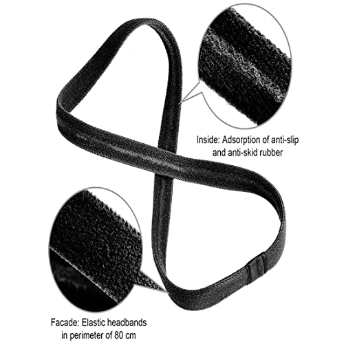 SIOPPKIK 4 Piezas de Diadema Deportiva Diadema Elástica Antideslizante Gruesa Banda de Pelo de Fútbol para Mujeres y Hombres,2* Negro y 2*Blanco