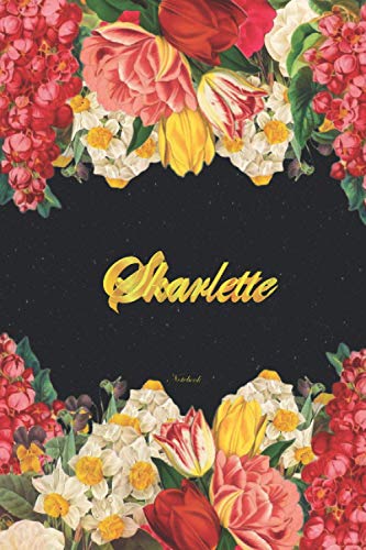 Skarlette Notebook: Lined Notebook / Journal with Personalized Name, & Monogram initial S on the Back Cover, Floral cover, Gift for Girls & Women