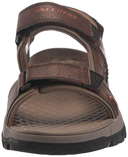 Skechers Tresmen Hirano, Sandalias de Punta Descubierta Hombre, Marrón (Brown Synthetic Brn), 41 EU