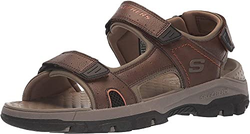 Skechers Tresmen Hirano, Sandalias de Punta Descubierta Hombre, Marrón (Brown Synthetic Brn), 41 EU