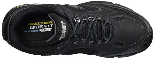 Skechers Vigor 3.0, Zapatillas Hombre, Negro (Black Leather/Black Mesh/Pu/Black Trim), 39.5 EU