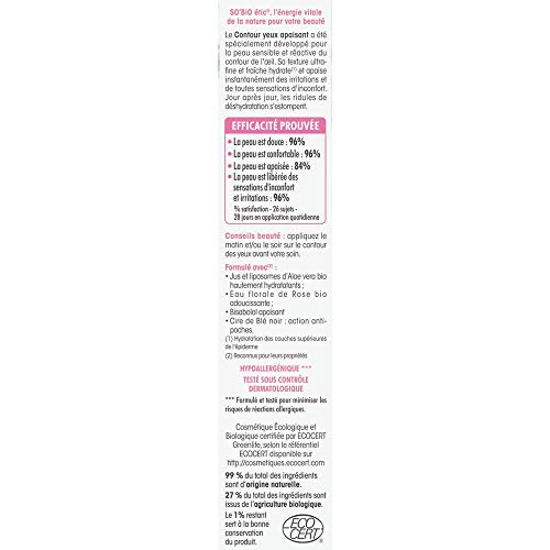 SO'BiO Etic - Contorno de ojos relajante Hydra Aloe Vera 15 ml