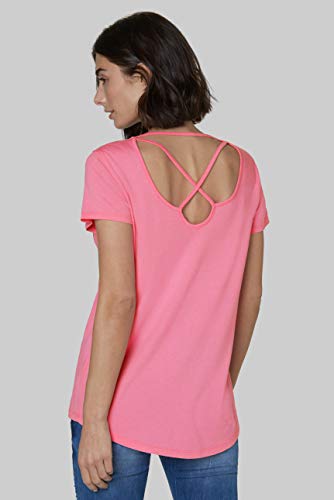 Socx - Camiseta para mujer con diseño de espalda decorativa Rosa Lush Rose. S
