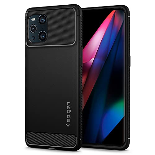 Spigen Funda Rugged Armor Compatible con OPPO Find X3 Pro - Negro Mate