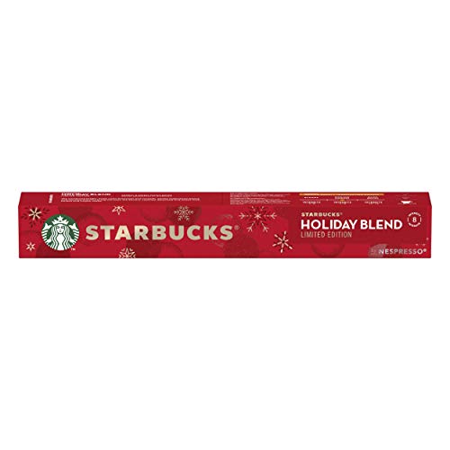 STARBUCKS Holiday Blend de Nespresso Cápsulas de Café de Tueste Medio 8 x Tubo de 10 Unidades