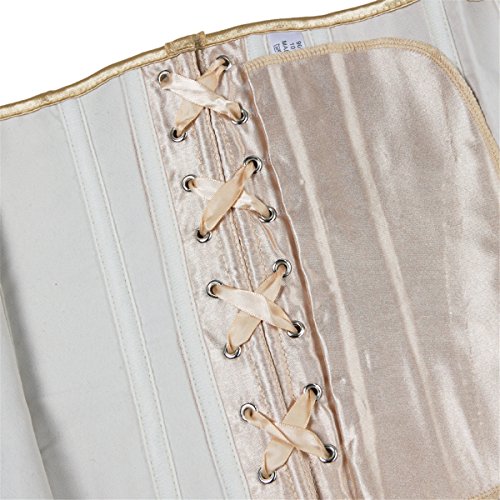 Stay Mujer Satinado Underbust Corsé Cintura Cincher Lace Up Boned Bodyshaper Lencería 3X-Large Beige