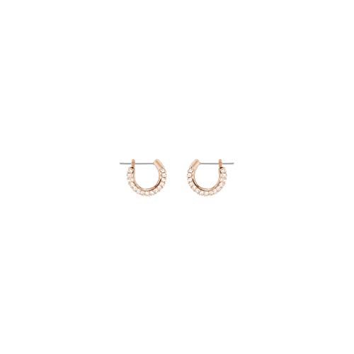 Swarovski Stone Pendientes de aro, Pequeño, Blanco, Baño tono oro Rosa