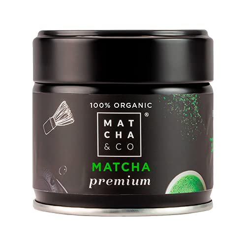 Té Matcha Premium 100% Ecológico 30g [Grado Premium Ceremonial]. Té Verde en polvo Orgánico de Japón. Té Matcha Grado Ceremonial Orgánico. Té Verde Matcha Premium 100% Natural. Matcha & CO