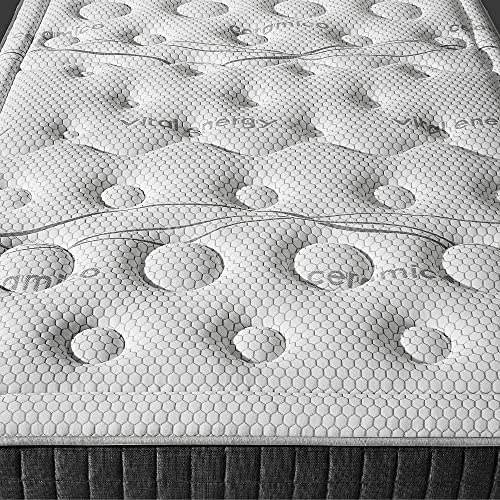 Tecnocolchón - Colchón de Muelles Ensacados y Viscoelástica 160x200 Tecno Spring® Visco y 24 cm de Altura | Reversible Verano-Invierno | Tejido Strech Cerámico | Alto Confort y Descanso.