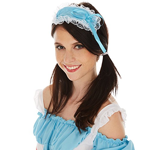 TecTake dressforfun Disfraz de Alicia para Mujer | Vestido Corto | Incl. Medias hasta Las Rodillas y Precioso Sombrero (XL | No. 301048)