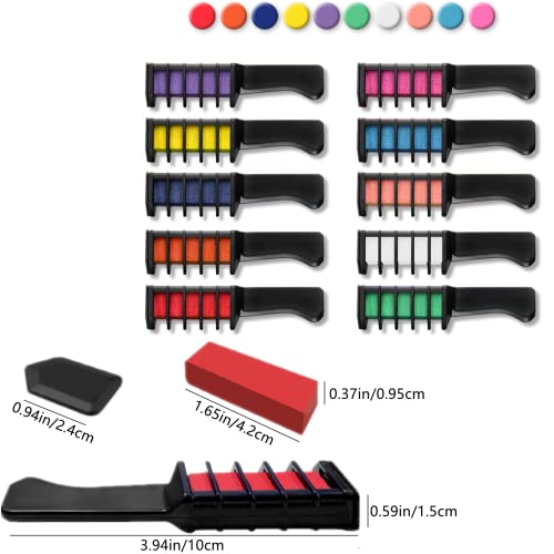 Tiza de Pelo, 10 colores temporales, para el pelo, para la decoración de fiestas de niños, decoración de vacaciones, cosplay