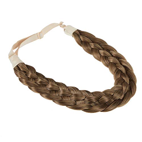TOECWEGR Cinta de pelo trenzada, 5 hebras, goma para el pelo, clásica, gruesa, elástica, sintética, accesorios de belleza para mujer (5 hebras trenzadas B01)