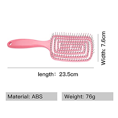 TOFBS Cepillo para el cabello, secado más rápido, cepillos para el cabello con ventilación curvada profesional para mujeres, hombres, cabello liso grueso, rizado, seco y húmedo (Rosa)