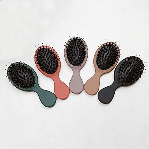 Tomedeks Cepillo De Pelo Pequeño De Cerdas De Jabalí, Muy Adecuado Para Cabello Grueso Enredado, Peine De Masaje Húmedo Y Seco, Muy Adecuado Para Viajar Y Fácil De Llevar (green)